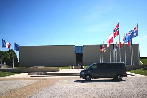 The Caen Memorial Museum outside mall entrance