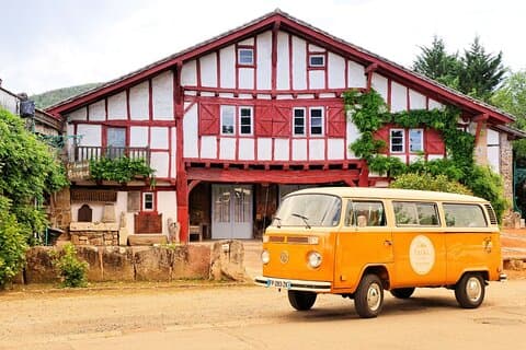 Traditional basque farm on the way