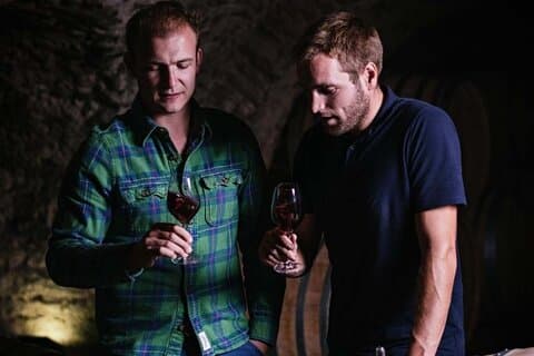 Edouard Parinet, property owner, and Brice Laffond, cellar master