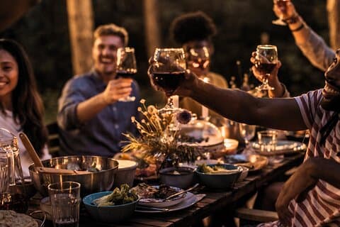 Elegant country dinner and moonlight ride