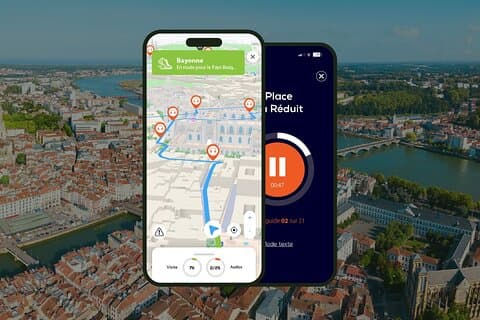 GPS Audioguide application: From Petit Bayonne to the Cathedral (Offline).