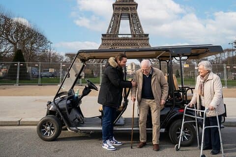 Personal assistance for easy and safe boarding, right in front of the Eiffel Tower.