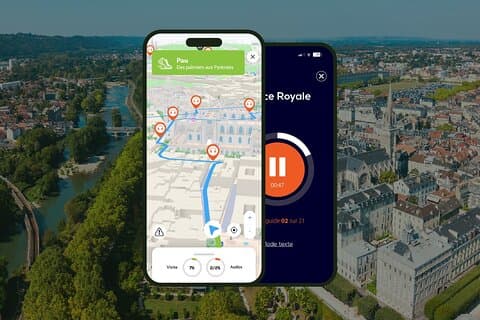 GPS Audioguide application: From Boulevard des Pyrénées to Château (Offline).