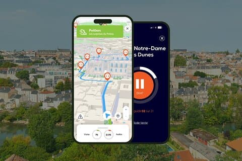 GPS Audioguide application: From the city center to the banks of the Clain (Offline).