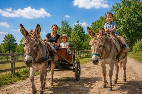 Donkey rides on foot
