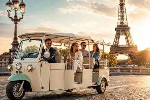 Top 15 Paris Attractions Private Guided Tour by Tuk Tuk