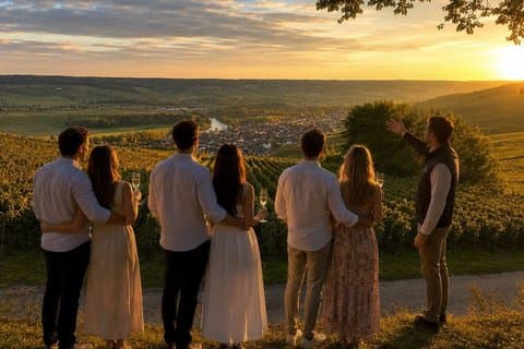 From Paris Champagne Sunset Tour with Dinner Tastings and Pickup