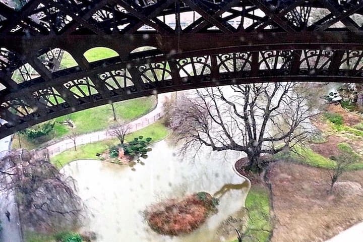 Looking down from the tower