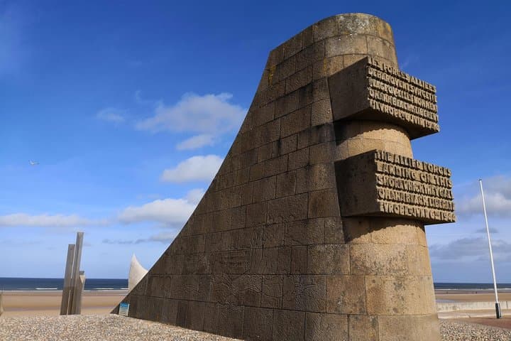 Omaha Beach, Saint Laurent sur Mer, Normandy. The

Monument "Signal" erected in 1956 is facing the "bloody beach".