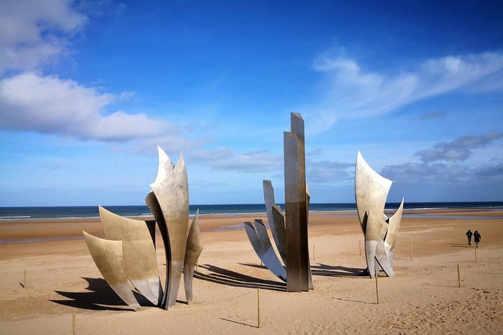 Omaha Beach. Saint Laurent sur Mer. "Easy Green" sector. Monument "The Braves" erected on the beach in 2004.