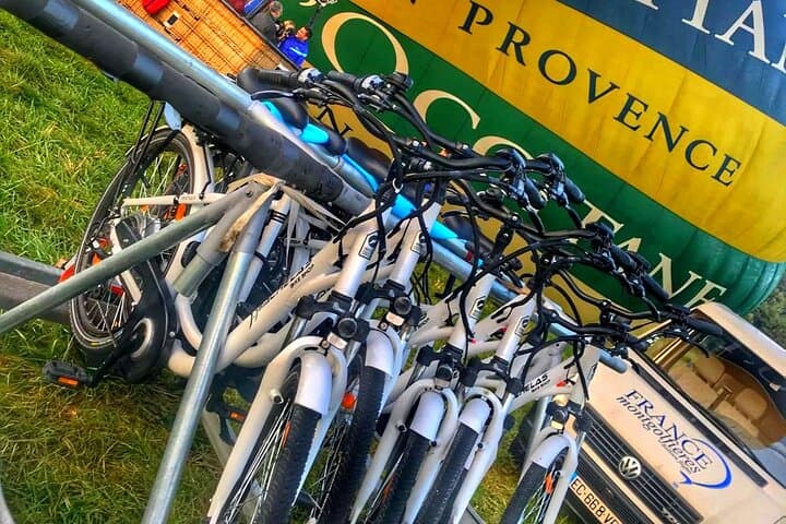 Bikes ready at the landing site