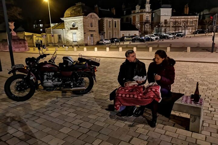 Romantic night sidecar ride with tasting