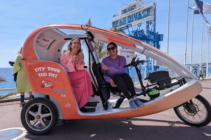 Nice: Visit of Nice by electrically assisted bike taxi 1 hour.