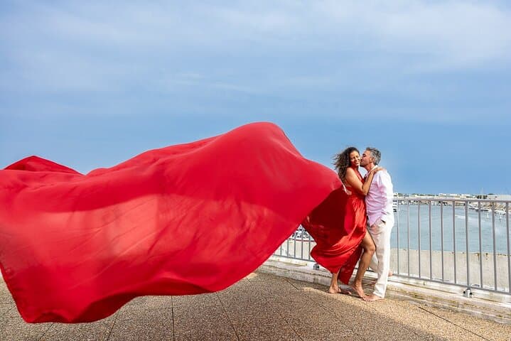 Port Camargue Flying Dress Photoshoot