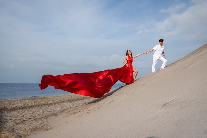 Port Camargue Flying Dress Photoshoot