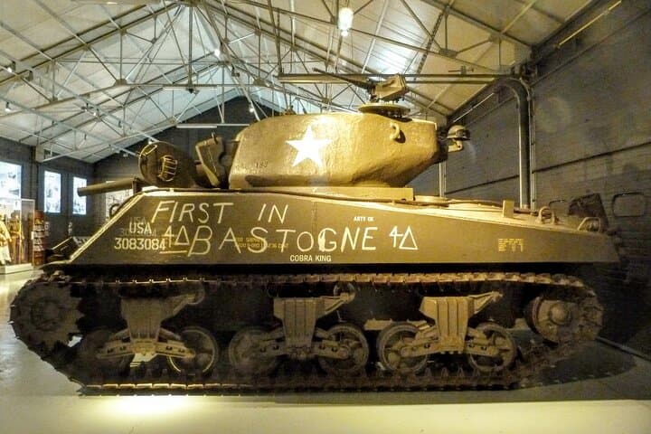 Visit the Bastogne Barracks to see the replica of the Cobra King, "First in Bastogne".