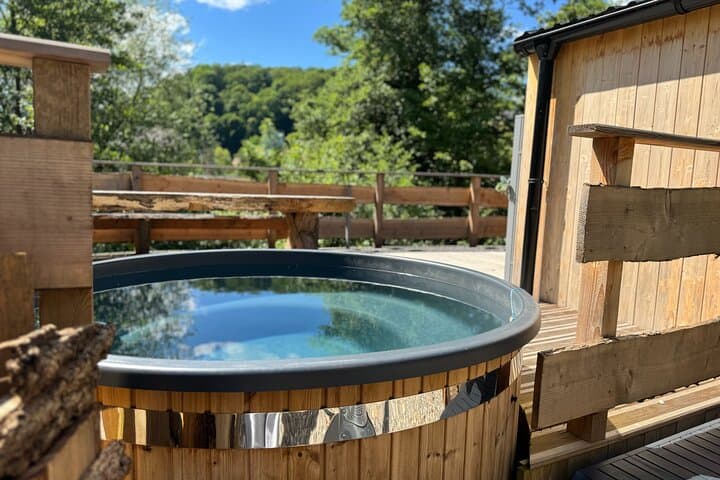 Nordic bath heated on wood fire