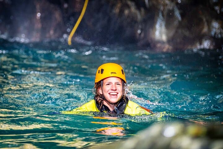 Swimming in crystal-clear water