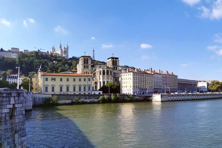 View of the quays of Saône from the peninsula