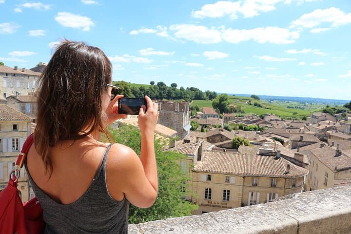 View of the vineyards from the village of Saint-Emilion