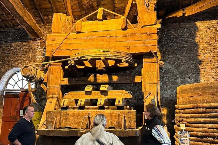 Historic wooden wine press from Beaujolais