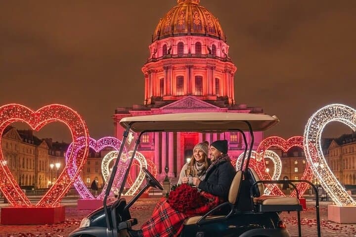 Celebrate love in Paris with a private romantic golf cart tour by night.