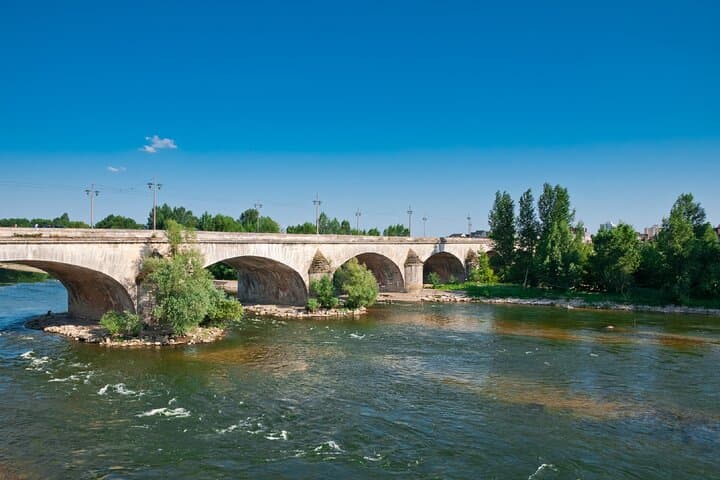George V Bridge and the Loire: Panorama of the Royal River, a UNESCO World Heritage Site.