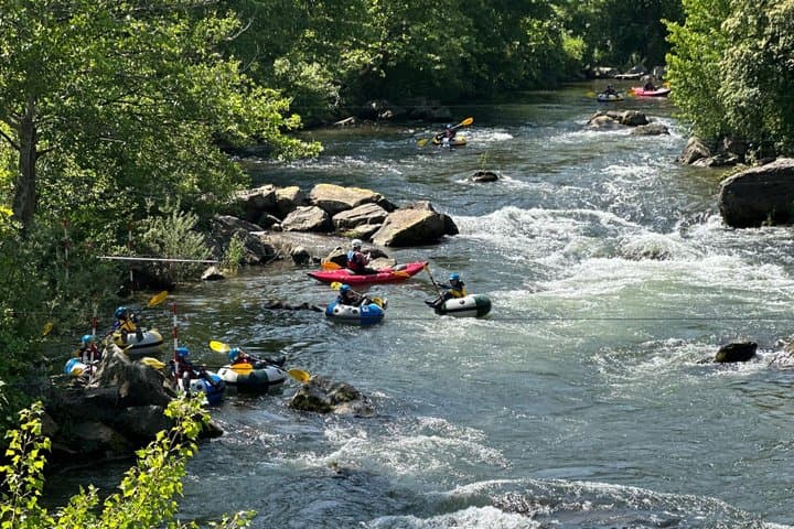 Tubing on the river Aude in Quillan Fun in the middle of nature