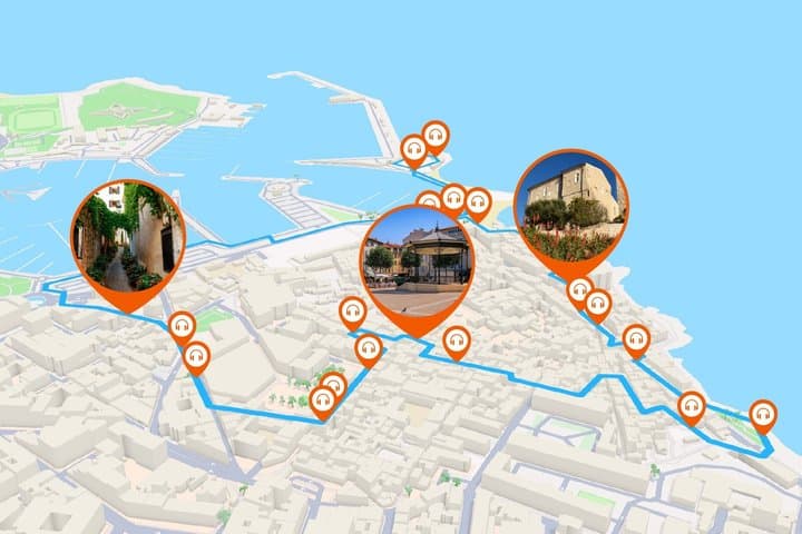 Full tour: A light walk between Port Vauban, the flowery alleys and the Cape.