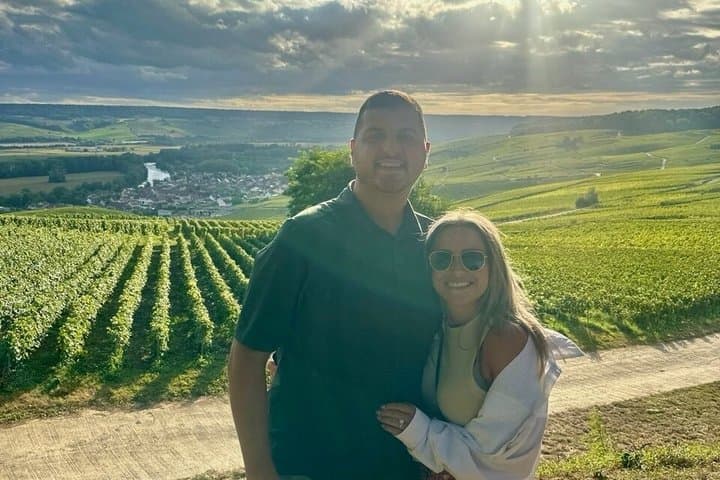 From Paris Champagne Sunset Tour with Dinner Tastings and Pickup