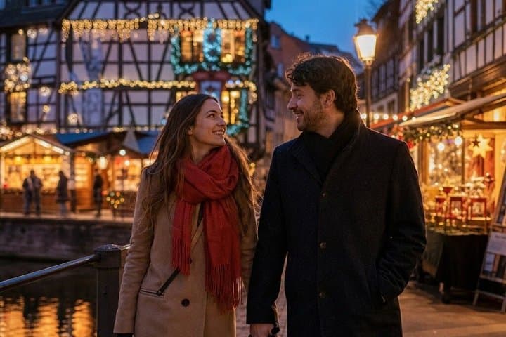 Strasbourg Photoshoot with Local Christmas Lights and Markets