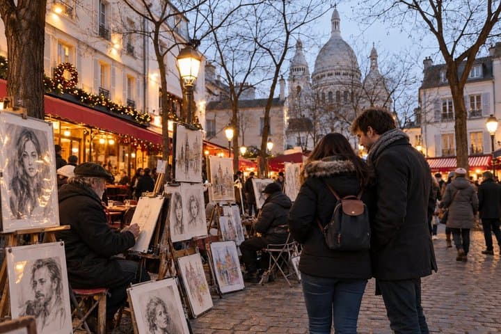 Paris Montmartre Christmas Private Tour: Markets, Coffee & Pastry