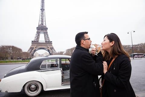A glass of champagne at the Champs de Mars
