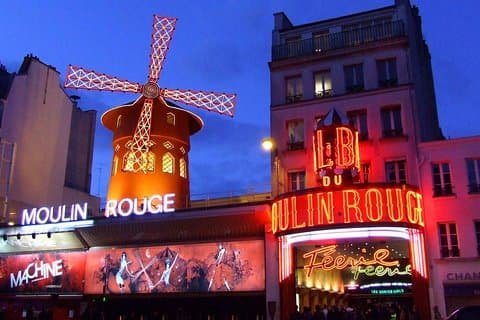 We start outside Moulin Rouge - the world's most famous cabaret