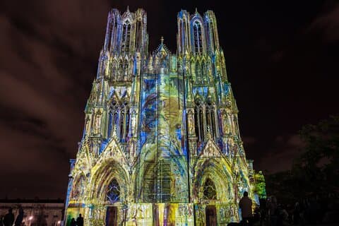 Light show at Reims Cathedral