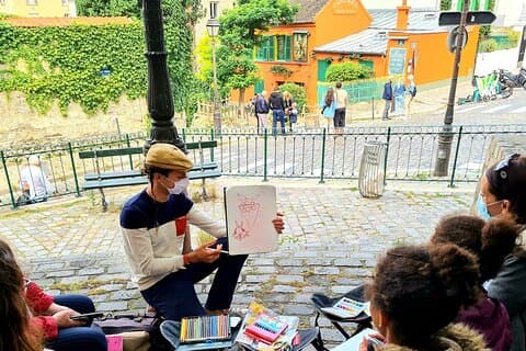 In front of the Lapin Agile
