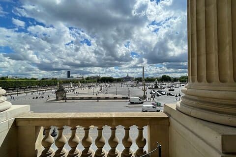 Place de la Concorde from the balcony of the Hotel de la Marine