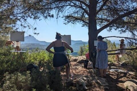 Open-air painting workshop.
