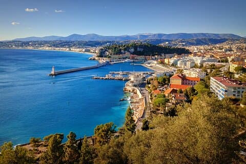Port of Nice and bay of Angels
