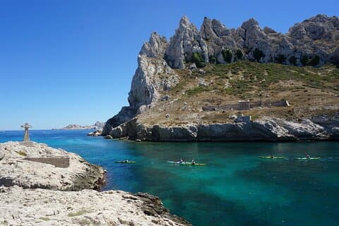 Cape Croisette by sea kayak, Marseille