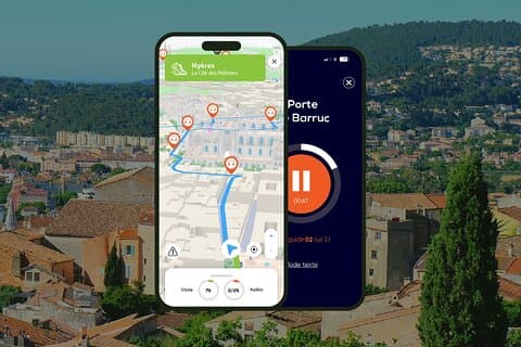 GPS Audioguide application: From medieval center to remarkable gardens (Offline).