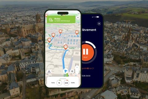 GPS Audioguide application: From the Soulages Museum to Notre Dame Cathedral (Offline).
