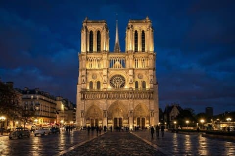 Notre-Dame Cathedral at night