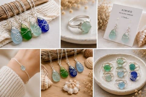 Paris Create Your Own Sea Glass Pendant and Earrings Set