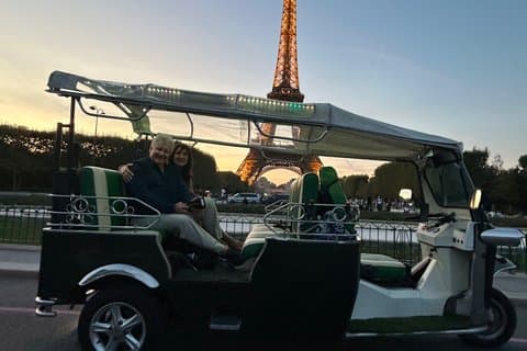 Paris Tuk Tuk/Golf Cart Night Tour Eiffel Lights Private Tour