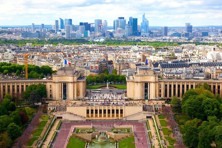 View of the Trocadéro Gardens and Champ de Mars from Eiffel Tower