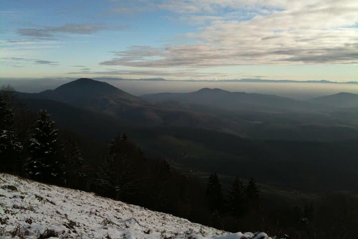 Unobstructed view of the Black Forest and the Alps according to the conditions