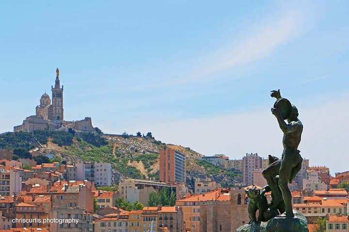 The famous Basilique Notre Dame de La Garde fro the old port
