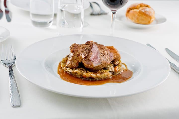 The food is freshly prepared on board each day