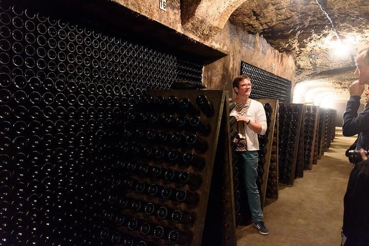 Visit of a Loire Valley wine cellar dug in the limestone